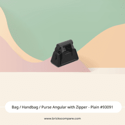 Bag / Handbag / Purse Angular with Zipper - Plain #93091  - 26-Black
