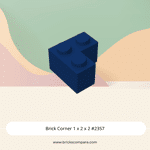 Brick Corner 1 x 2 x 2 #2357 - 140-Dark Blue