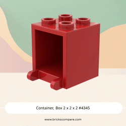 Container, Box 2 x 2 x 2 #4345 - 21-Red