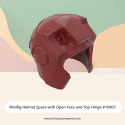 Minifig Helmet Space with Open Face and Top Hinge #10907 - 154-Dark Red