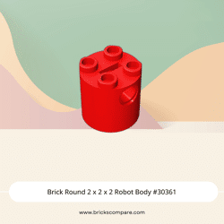 Brick Round 2 x 2 x 2 Robot Body #30361 - 21-Red