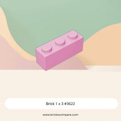 Brick 1 x 3 #3622 - 222-Bright Pink