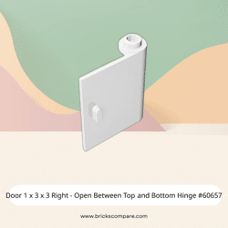 Door 1 x 3 x 3 Right - Open Between Top and Bottom Hinge #60657 - 1-White