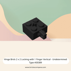 Hinge Brick 2 x 2 Locking with 1 Finger Vertical - Undetermined Type #30389 - 26-Black