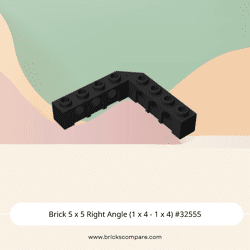 Brick 5 x 5 Right Angle (1 x 4 - 1 x 4) #32555 - 26-Black
