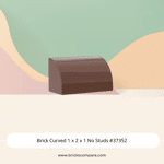 Brick Curved 1 x 2 x 1 No Studs #37352 - 192-Reddish Brown