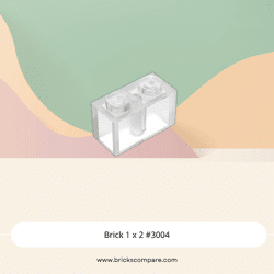 Brick 1 x 2 #3004 - 40-Trans-Clear