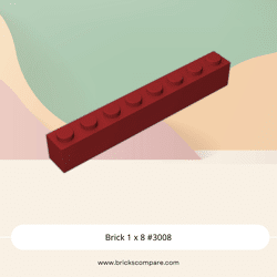 Brick 1 x 8 #3008 - 154-Dark Red