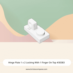 Hinge Plate 1 x 2 Locking With 1 Finger On Top #30383 - 1-White