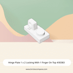 Hinge Plate 1 x 2 Locking With 1 Finger On Top #30383 - 1-White