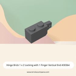 Hinge Brick 1 x 2 Locking with 1 Finger Vertical End #30364 - 199-Dark Bluish Gray