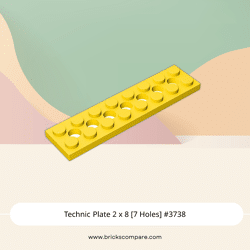 Technic Plate 2 x 8 [7 Holes] #3738 - 24-Yellow