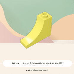 Brick Arch 1 x 3 x 2 Inverted - Inside Bow #18653  - 226-Bright Light Yellow