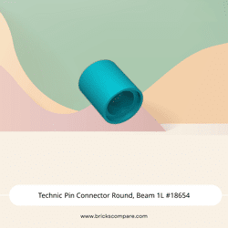 Technic Pin Connector Round, Beam 1L #18654 - 107-Dark Turquoise