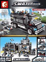SEMBO 102477 Black Hawks Special Team: Special Police Mobile Command Base