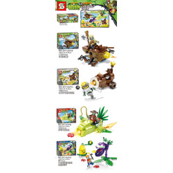 SY SY1437 Plants vs. Zombies: 4 pirate ships, coconut cannon, asparagus fighter, big mouth flower and corn pitcher