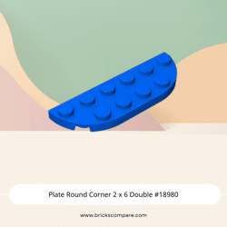 Plate Round Corner 2 x 6 Double #18980 - 23-Blue