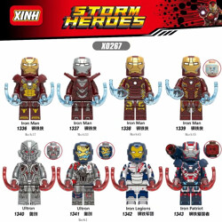 XINH 1337 Iron Man minifigures 8 Iron Man, Ultron, Iron Legion, Iron Patriot