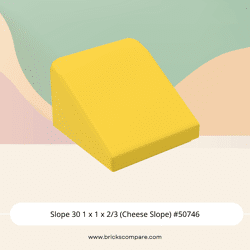 Slope 30 1 x 1 x 2/3 (Cheese Slope) #50746 - 24-Yellow