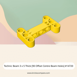 Technic Beam 3 x 5 Thick [90 Offset Centre Beam Holes] #14720 - 24-Yellow