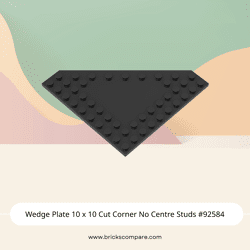 Wedge Plate 10 x 10 Cut Corner No Centre Studs #92584 - 26-Black