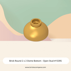Brick Round 2 x 2 Dome Bottom - Open Stud #15395  - 297-Pearl Gold