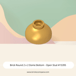 Brick Round 2 x 2 Dome Bottom - Open Stud #15395  - 297-Pearl Gold