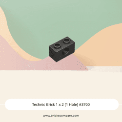Technic Brick 1 x 2 [1 Hole] #3700 - 316-Titanium Metallic