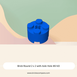 Brick Round 2 x 2 with Axle Hole #6143 - 23-Blue
