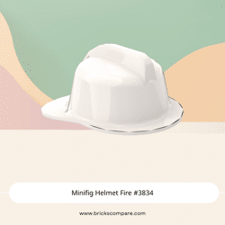Minifig Helmet Fire #3834 - 1-White