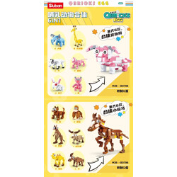 Sluban M38-B0968 Building Blocks Blind Box Mammal Series 12 Fitted Pet Dogs, Fitted Little Horses