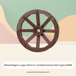 Wheel Wagon Large 33mm D. (Undetermined Hole Type) #4489 - 192-Reddish Brown