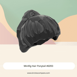 Minifig Hair Ponytail #6093 - 26-Black