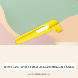 Technic Panel Fairing # 8 Small Long, Large Hole, Side B #32535  - 24-Yellow