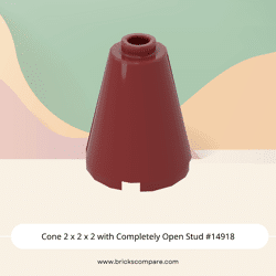 Cone 2 x 2 x 2 with Completely Open Stud #14918 - 154-Dark Red
