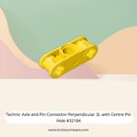 Technic Axle and Pin Connector Perpendicular 3L with Centre Pin Hole #32184  - 24-Yellow