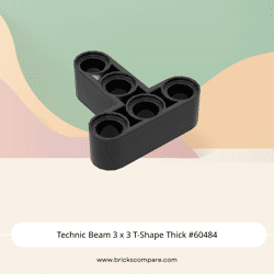 Technic Beam 3 x 3 T-Shape Thick #60484 - 26-Black