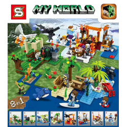 SY SY763A Minecraft: 8 small scenes in four seasons