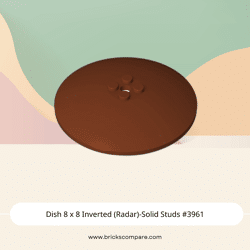 Dish 8 x 8 Inverted (Radar)-Solid Studs #3961 - 192-Reddish Brown