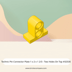 Technic Pin Connector Plate 1 x 2 x 1 2/3 - Two Holes On Top #32530 - 24-Yellow