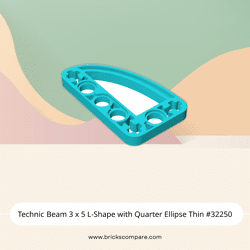 Technic Beam 3 x 5 L-Shape with Quarter Ellipse Thin #32250 - 322-Medium Azure
