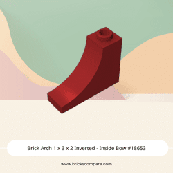 Brick Arch 1 x 3 x 2 Inverted - Inside Bow #18653  - 154-Dark Red