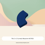 Tile 2 x 2 Curved, Macaroni #27925 - 140-Dark Blue