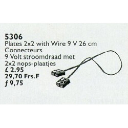 Lego 5306 Plates 2 x 2 with Wire, 9 V, 26 cm
