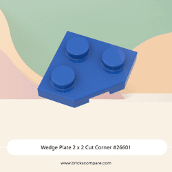 Wedge Plate 2 x 2 Cut Corner #26601  - 23-Blue