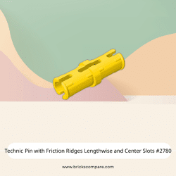Technic Pin with Friction Ridges Lengthwise and Center Slots #2780 - 24-Yellow