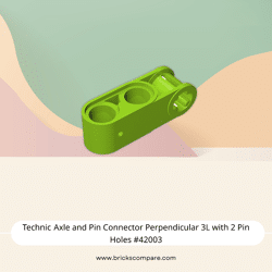 Technic Axle and Pin Connector Perpendicular 3L with 2 Pin Holes #42003 - 119-Lime