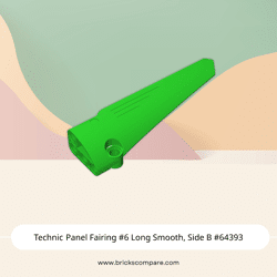 Technic Panel Fairing #6 Long Smooth, Side B #64393  - 37-Bright Green