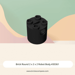 Brick Round 2 x 2 x 2 Robot Body #30361 - 26-Black
