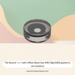 Tile Round 1 x 1 with Offset Black Eye #98138pr0008 (patterns are stickers) - 111-Trans-Black